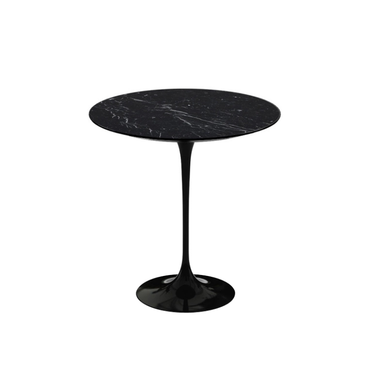 Table d'appoint guéridon SAARINEN Marbre Marquina satiné mat KNOLL