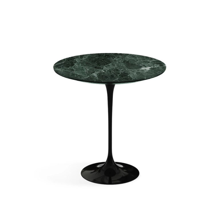 Table d'appoint guéridon SAARINEN Marbre Verde Alpi satiné mat KNOLL