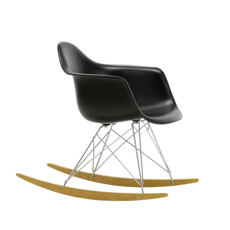 Fauteuil EAMES PLASTIC ARMCHAIR RAR Noir RE VITRA