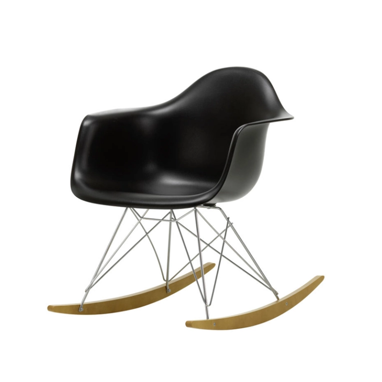 Fauteuil EAMES PLASTIC ARMCHAIR RAR Noir RE VITRA