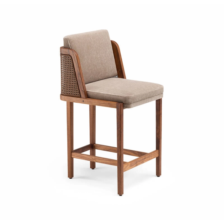 Tabouret haut THRONE Noyer danois huilé / Phlox 243 DE LA ESPADA