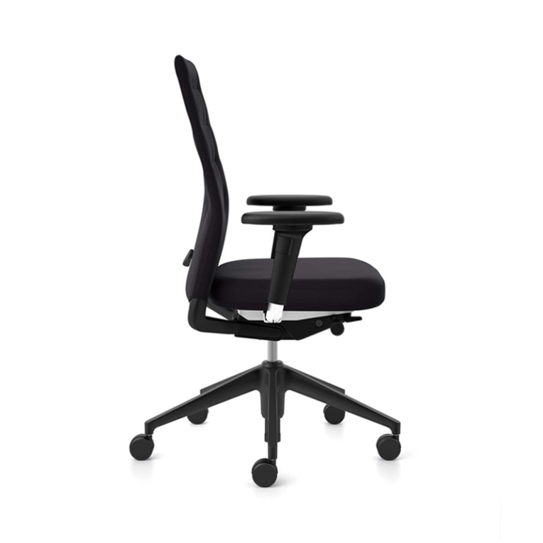 Fauteuil de bureau ID TRIM Tissu noir  Piétement noir VITRA