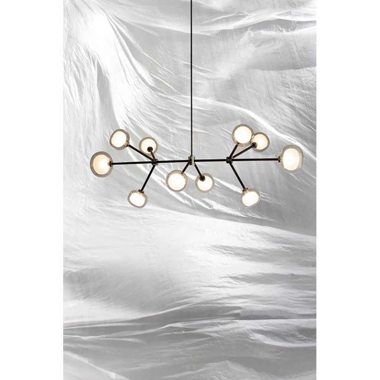 Suspension NABILA 552.10 Laiton brossé / verre transparent TOOY