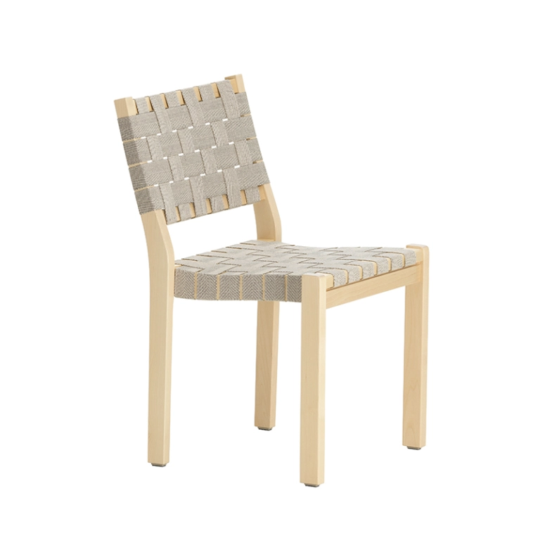 Chaise 611 Bouleau naturel / lin naturel/noir ARTEK