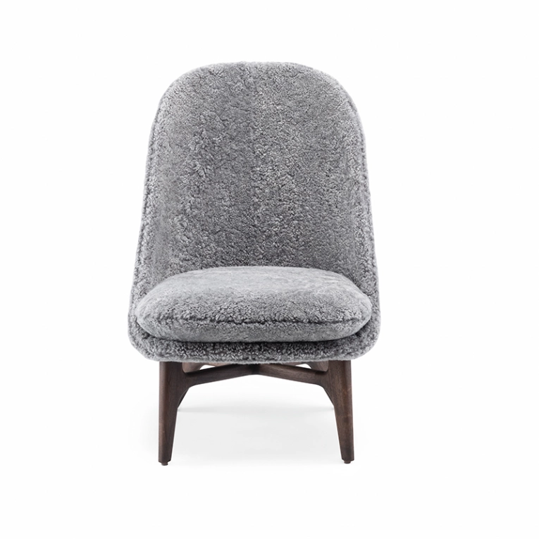 Fauteuil SOLO LOUNGE Peau de mouton bouclée grise DE LA ESPADA