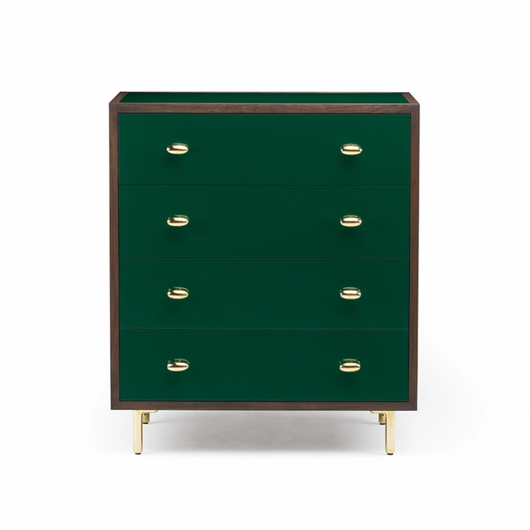 Meuble de rangement Commode CLASSON Noyer huilé noir / HDF vert forêt DE LA ESPADA