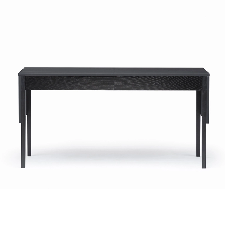 Bureau DRAPE Cuir noir / Frêne peint noir DE LA ESPADA