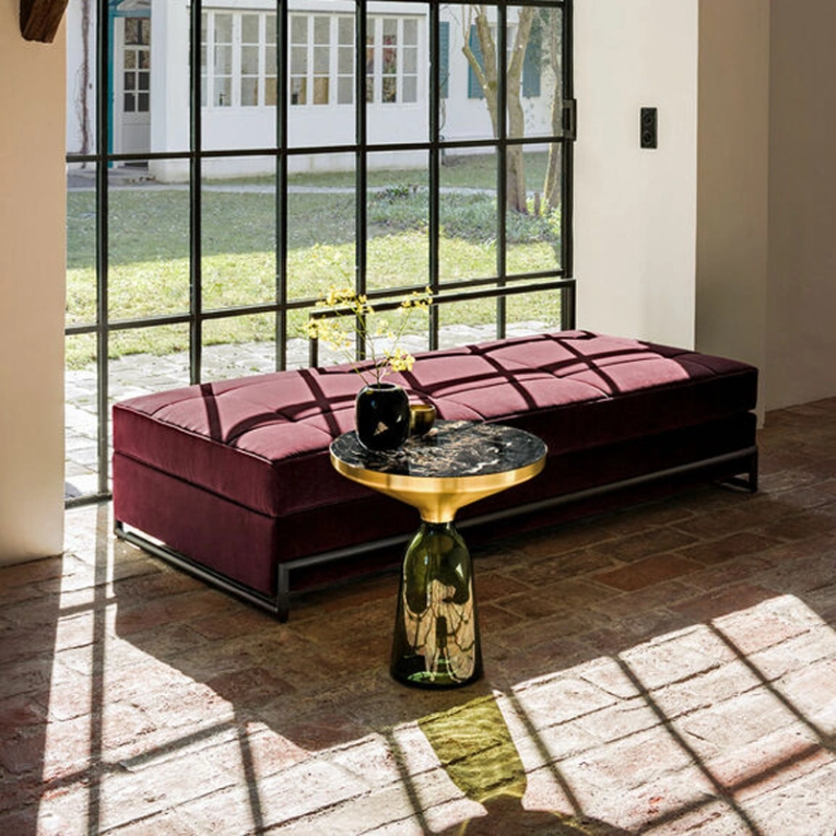 Table d'appoint guéridon BELL SIDE Marbre Vert olive CLASSICON