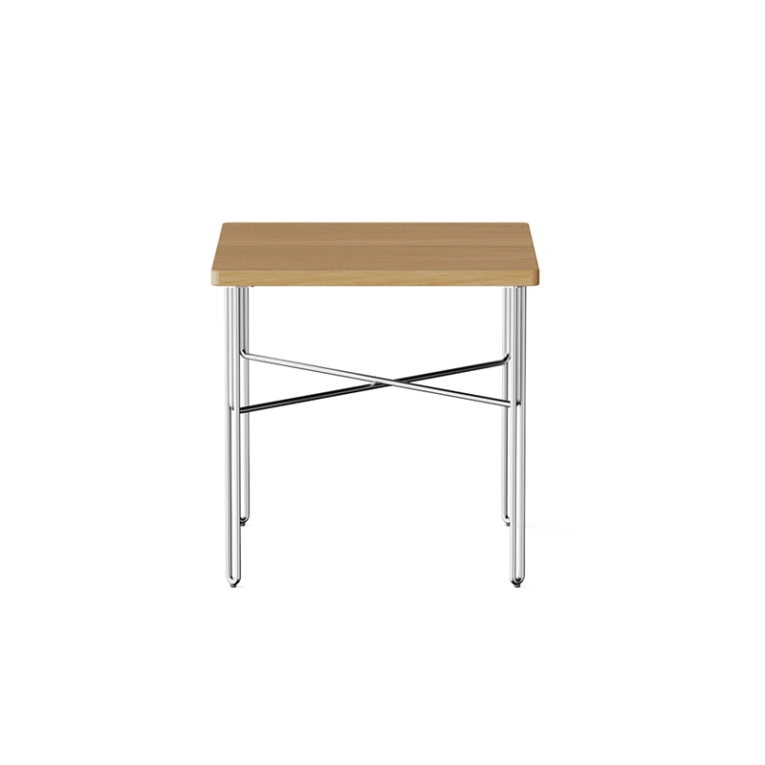 Table d'appoint guéridon INLINE 40x40 Chêne/ inox NINE