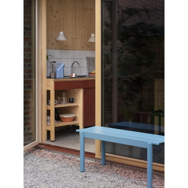 Banc LINEAR STEEL Bleu clair MUUTO