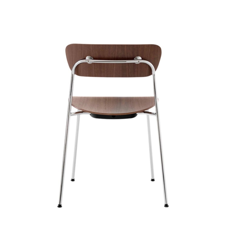 Chaise PAVILION AV1 piètement chrome Noyer AND TRADITION