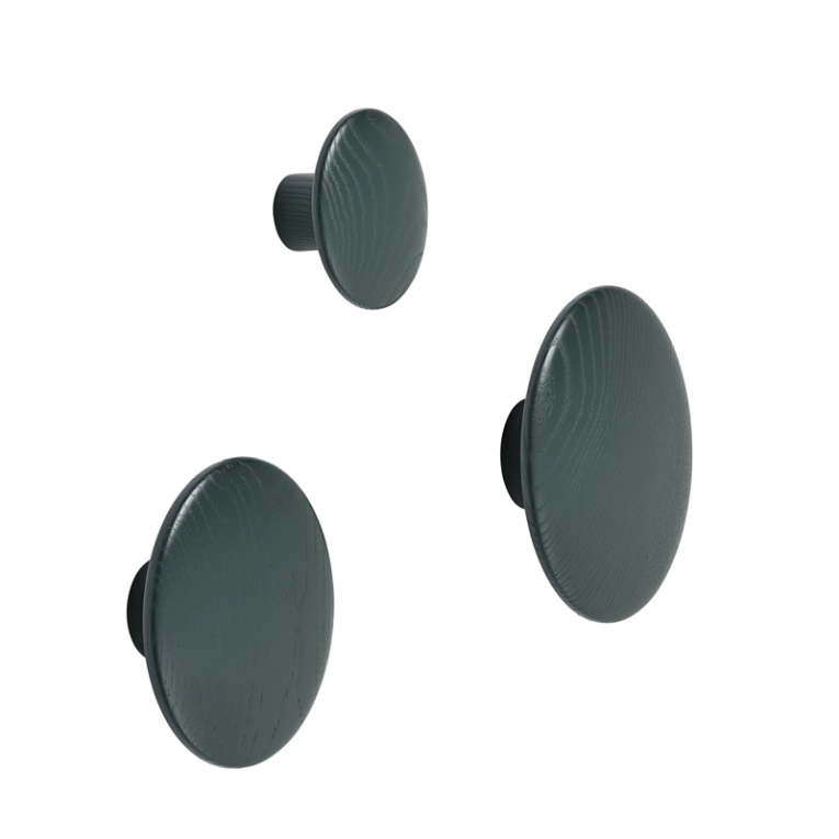 Patère Design Patère DOTS Ø 6,5 Vert foncé MUUTO