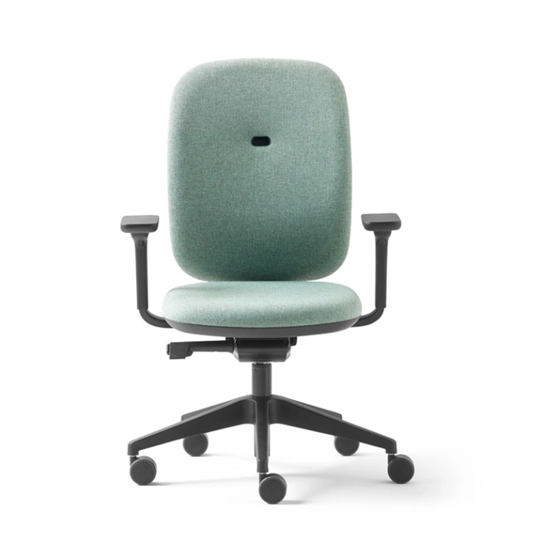 Fauteuil de bureau ALAIA tapissé vert d'eau chiné SILVERA PRO