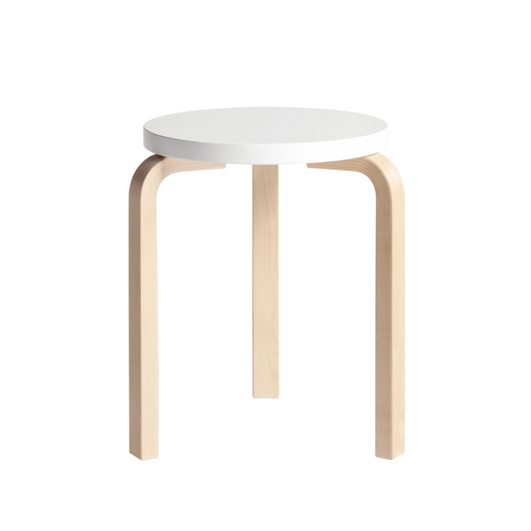 Tabouret 60 assise laquée Blanc ARTEK