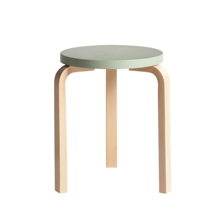 Tabouret 60 assise laquée Vert ARTEK