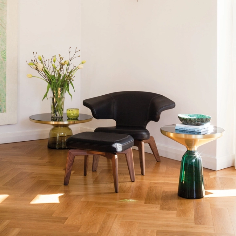 Table d'appoint guéridon BELL SIDE TABLE Orange ambré CLASSICON