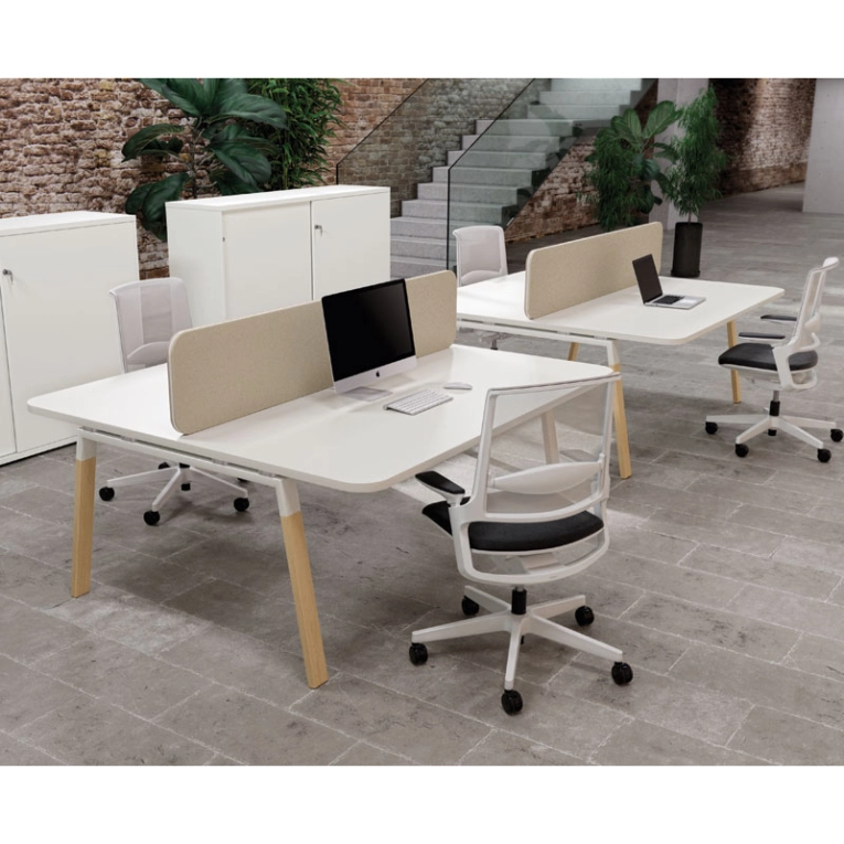 Bench ATREO WOOD double Blanc/ chêne SILVERA PRO