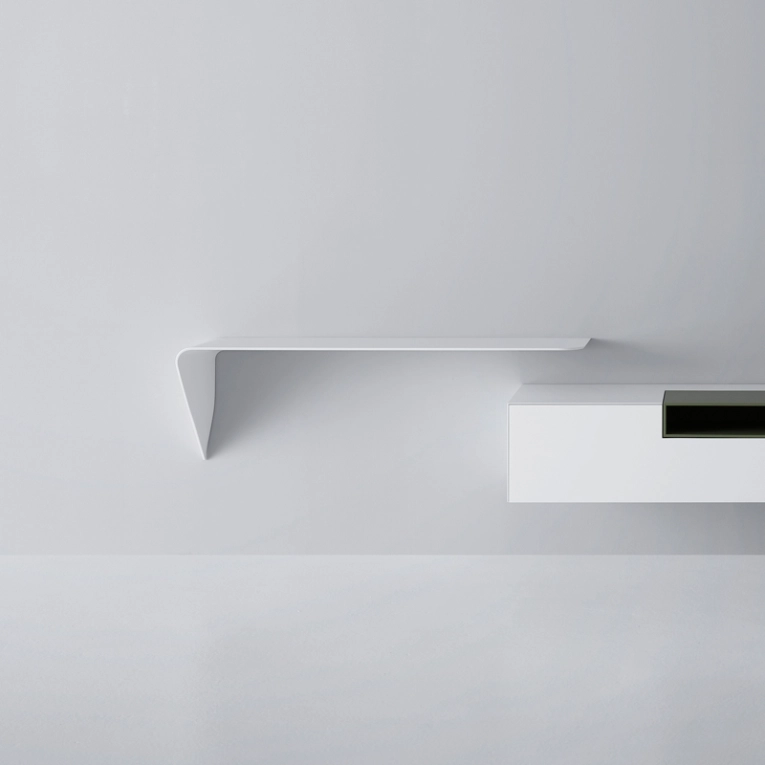 Bureau MAMBA LIGHT gauche Blanc MDF