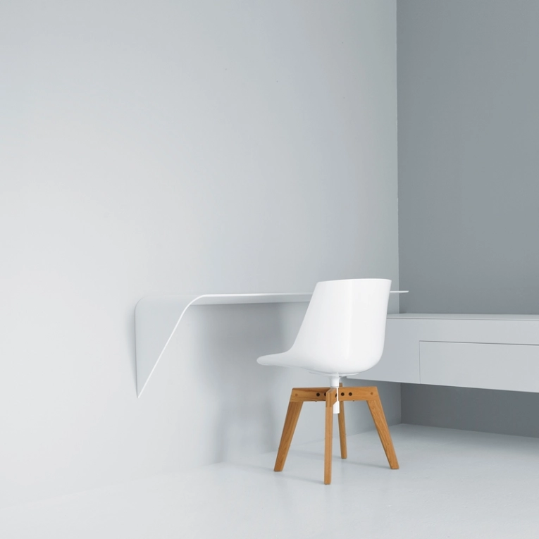 Bureau MAMBA LIGHT droite Blanc MDF