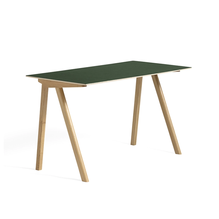Bureau COPENHAGUE DESK 90 Lino vert/ chêne vernis à base d'eau HAY