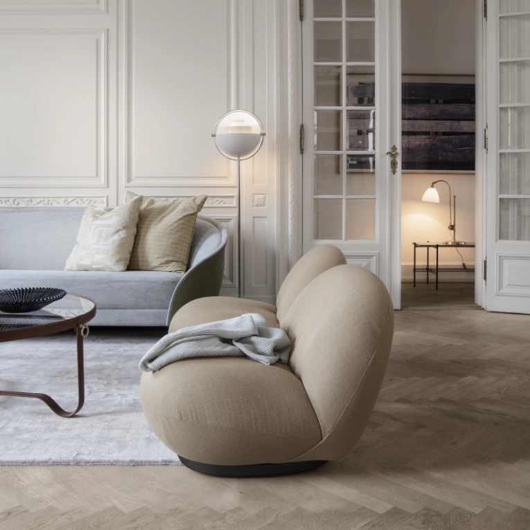 Fauteuil PACHA base fixe Harp 024 GUBI