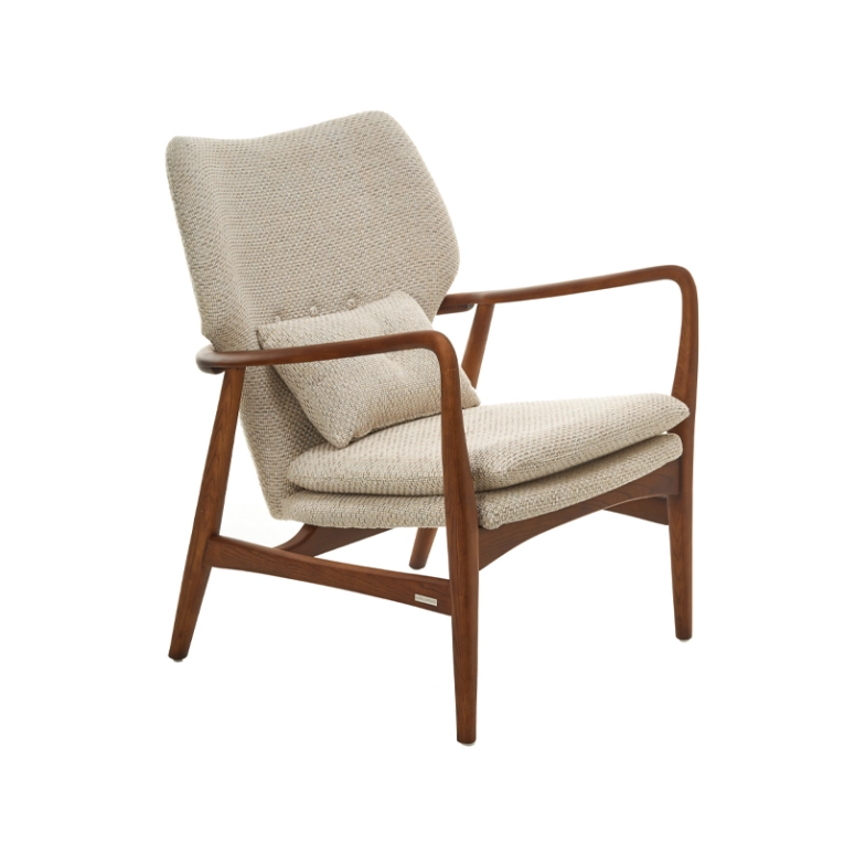 Fauteuil PEGGY Rough écru/ frêne POLS POTTEN