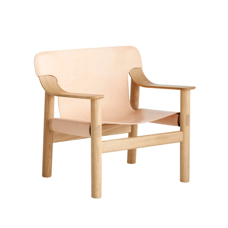 Fauteuil BERNARD Cuir Nature/ chêne HAY