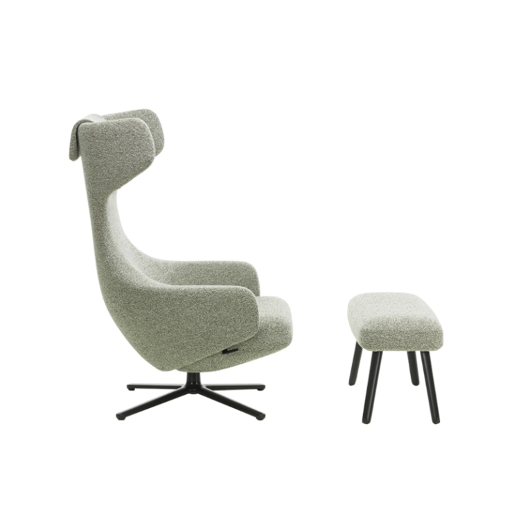 Fauteuil GRAND REPOS & PANCHINA Nubia 09 ivoire/forêt VITRA