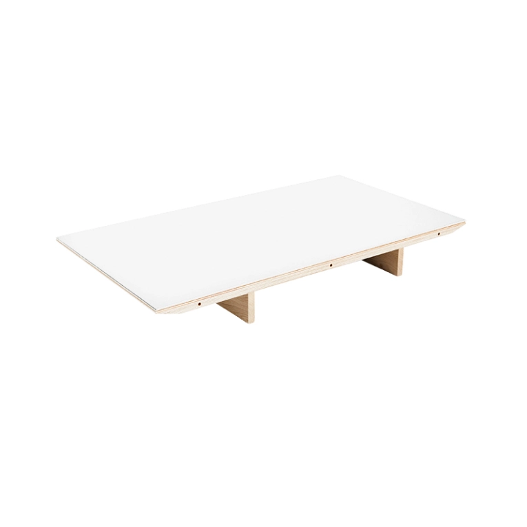 Table CPH 30 Rallonge 50x90 Stratifié blanc/ chêne vernis à base d'eau HAY