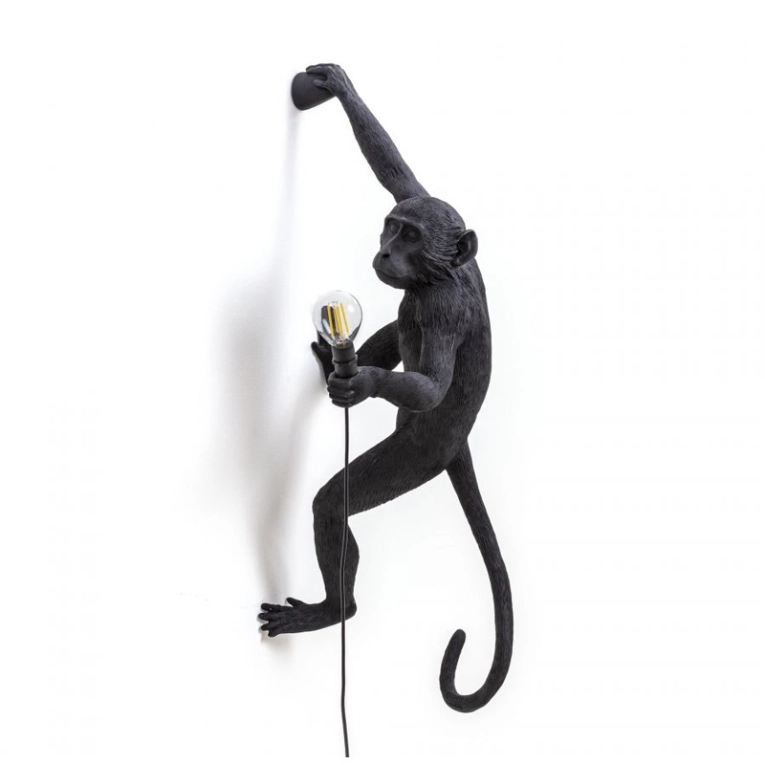 Applique MONKEY OUTDOOR Hanging Right Hand Noir SELETTI
