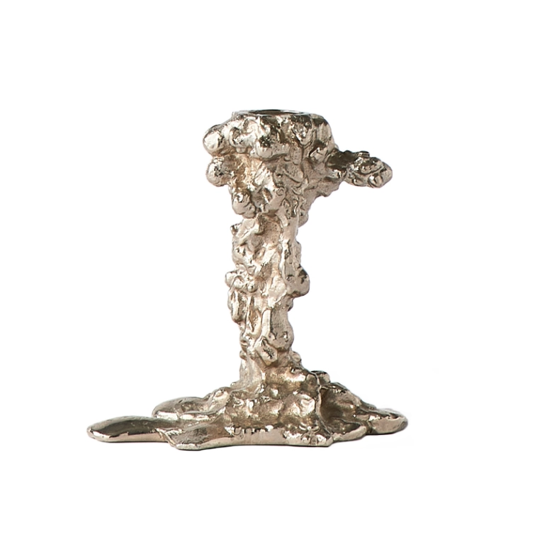 Photophore, bougeoir et bougie Bougeoir DRIP S Argent POLS POTTEN