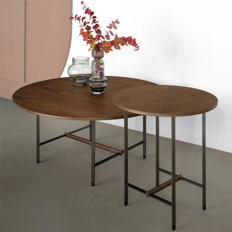 Table d'appoint guéridon SISTERS PA15 Noyer COEDITION