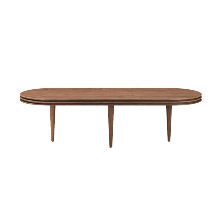 Table basse GROOVE OVAL H 37,5 Chêne fumé huilé DK3