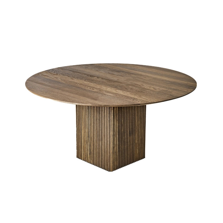 Table TEN ROUND Chêne fumé huilé DK3