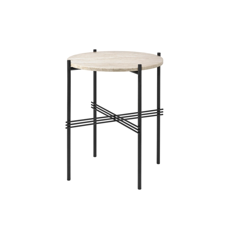 Table basse extérieur TS TRAVERTIN Ø 40 Blanc neutre outdoor GUBI