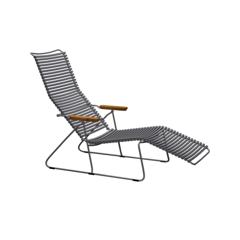 Bain de soleil, chaise longue et hamac Sunlounger CLICK Gris foncé HOUE