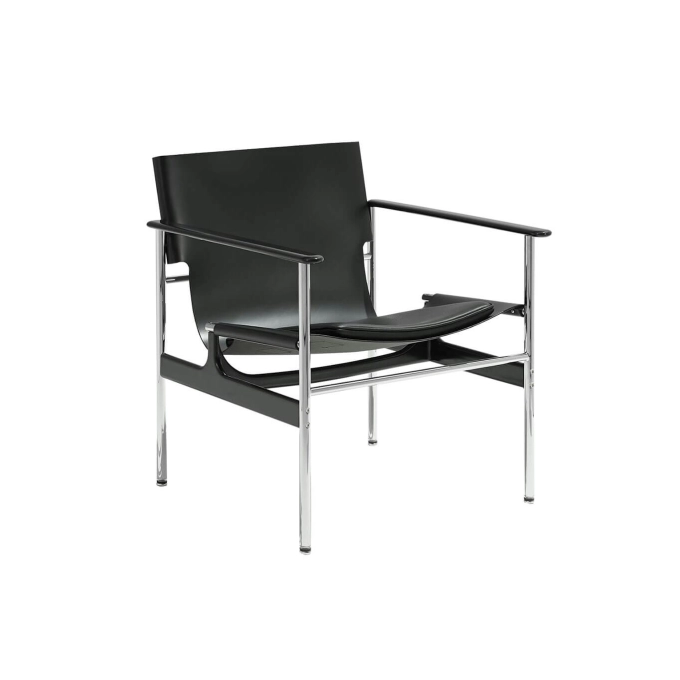 POLLOCK Cuir Noir avec coussin KNOLL