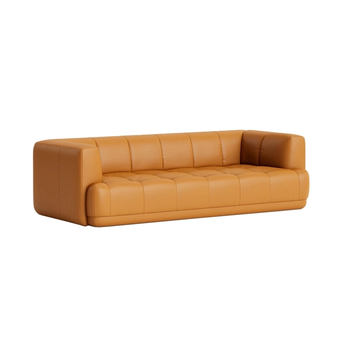 Canapé QUILTON 3 places Cuir Sense Cognac HAY