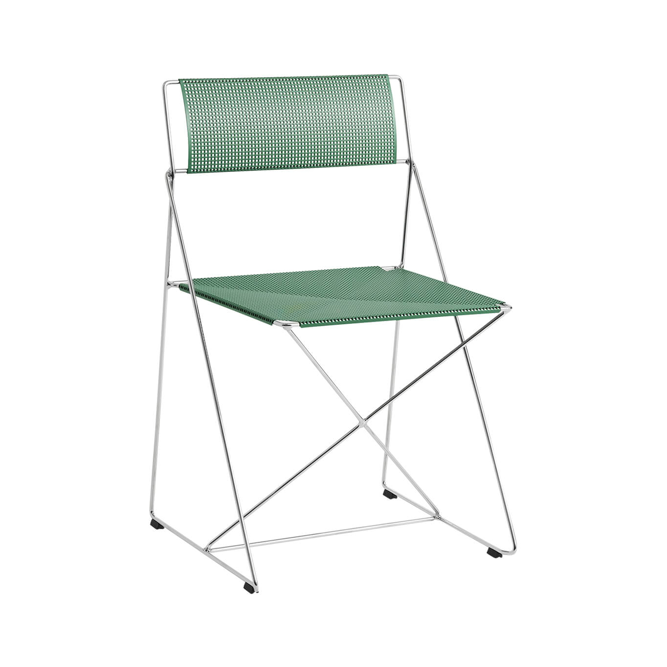 Dining Chair X-LINE chrome / leek green HAY