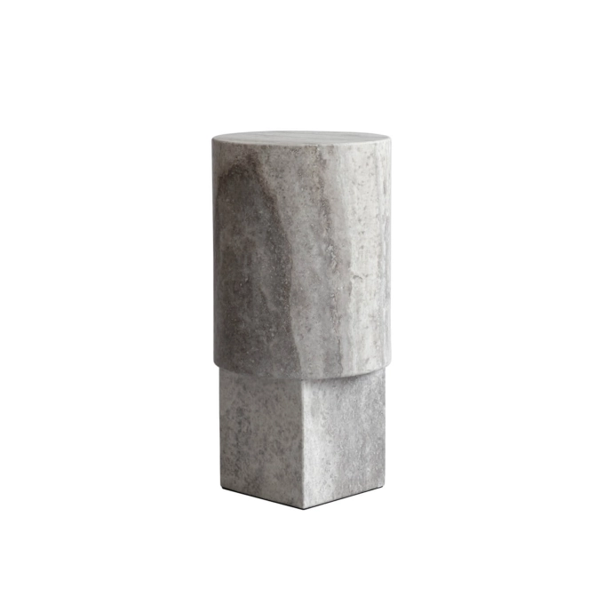 Side Table COLUMN Silver travertine 101 COPENHAGEN