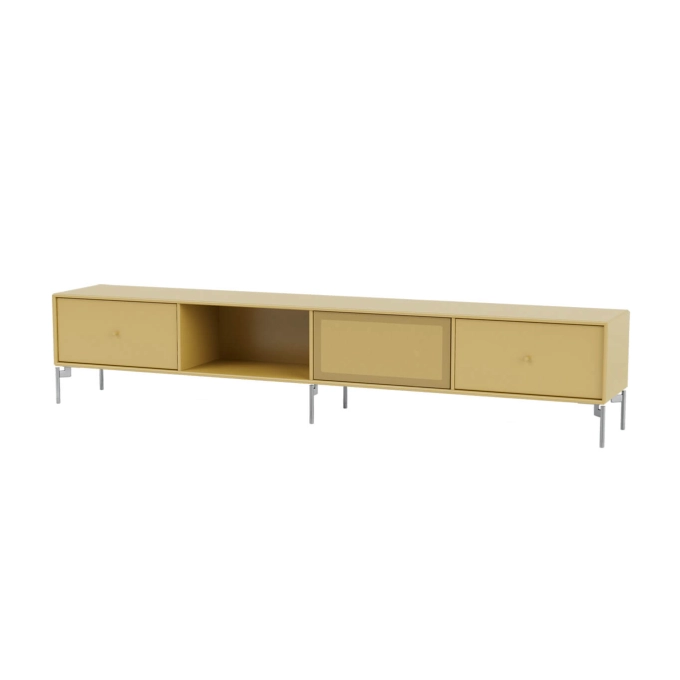Meuble TV OCTAVE VII pieds chrome Cumin MONTANA