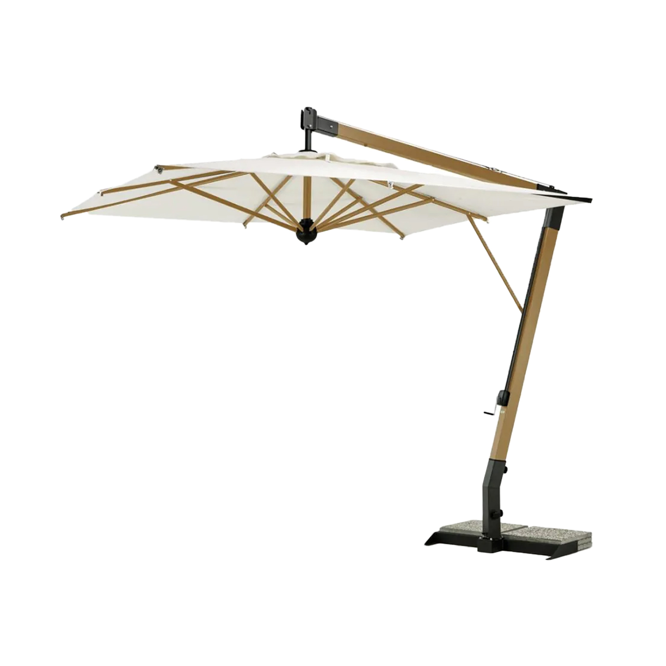 Accessoire extérieur Parasol SALENTO avec mât latéral Aluminium Effet bois UNOPIÙ