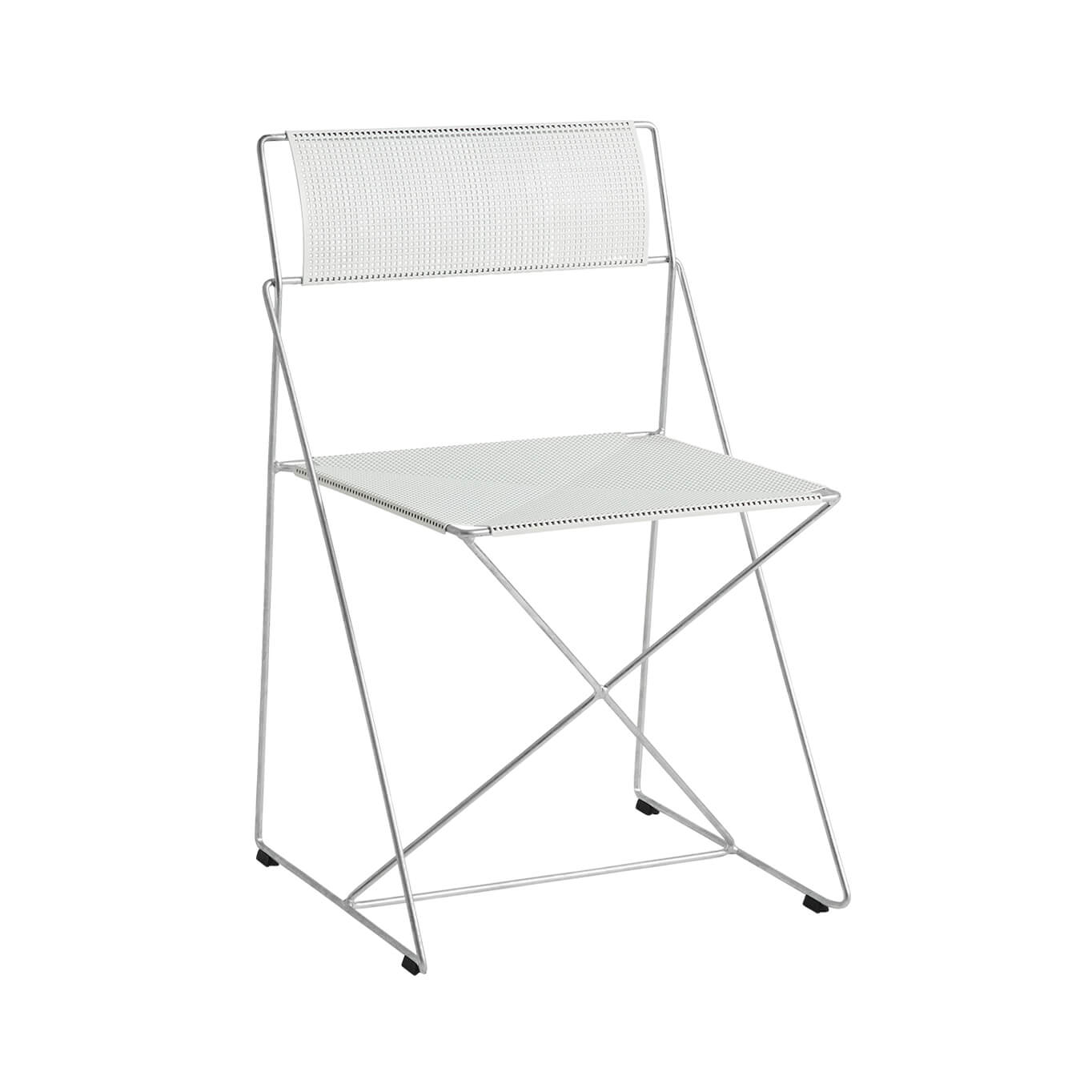 Outdoor Chair and Small Lounge Chair X-LINE galvanised chalk white HAY