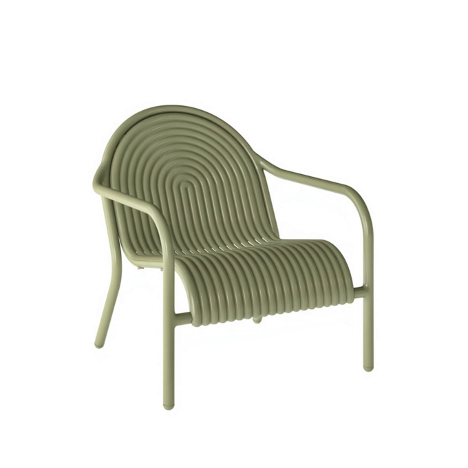 Outdoor Chair and Small Lounge Chair GROOVE lounge Moss TOM DIXON
