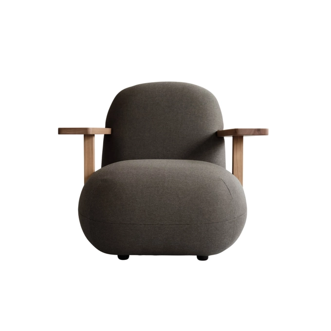 Easy chair TOE CHAIR with armrests Teak/Stone grey 101 COPENHAGEN