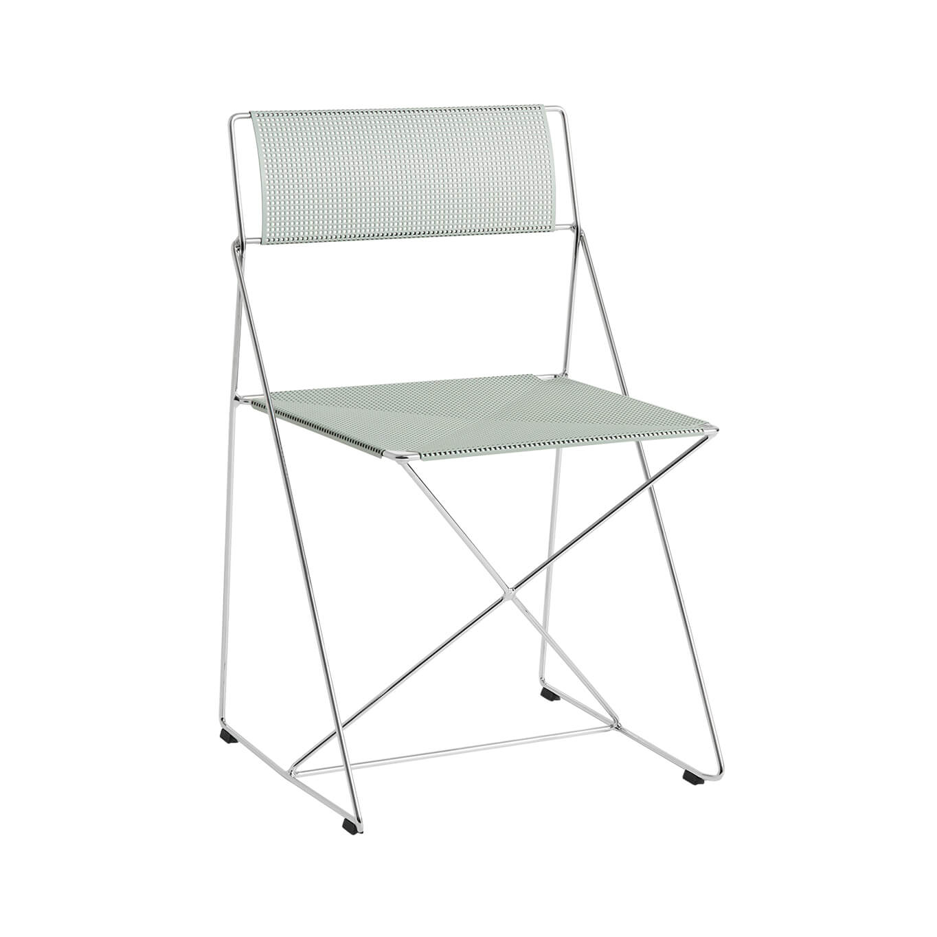 Dining Chair X-LINE chrome/ pale linden HAY