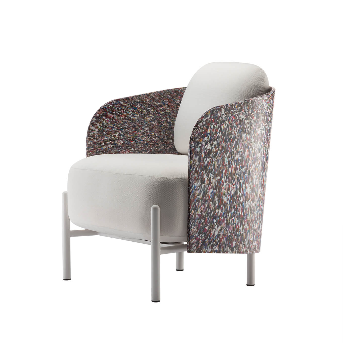 Fauteuil ART 77.5 Coque multicolore/ tissu blanc NOMA