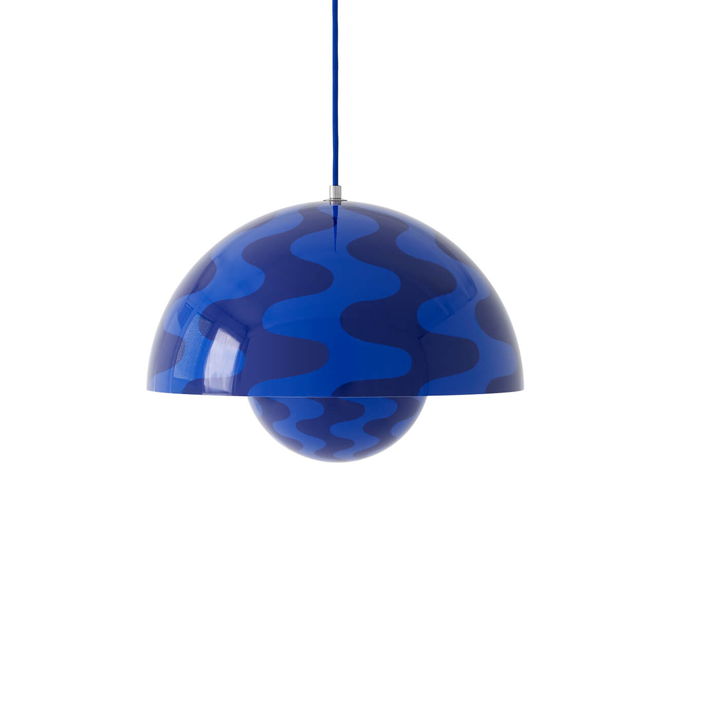 Pendant Light FLOWERPOT VP7 Cobalt Blue & Twilight Blue Pattern AND TRADITION