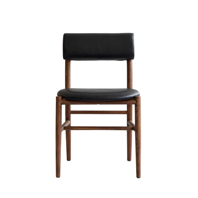 Dining Chair NAMA Aniline leather black/Classic brown oak 101 COPENHAGEN