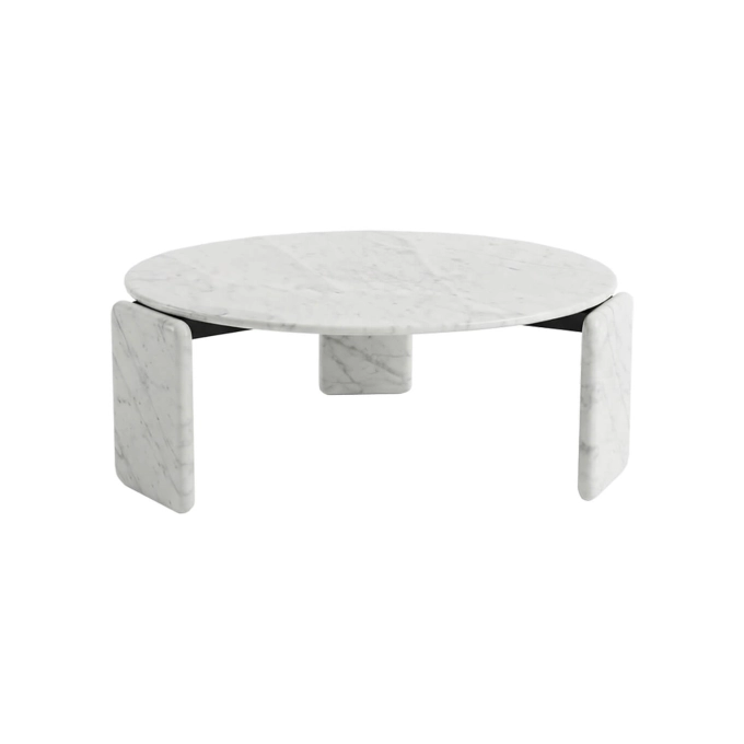 Table basse DRAKE Marbre Carrare Blanc MINOTTI